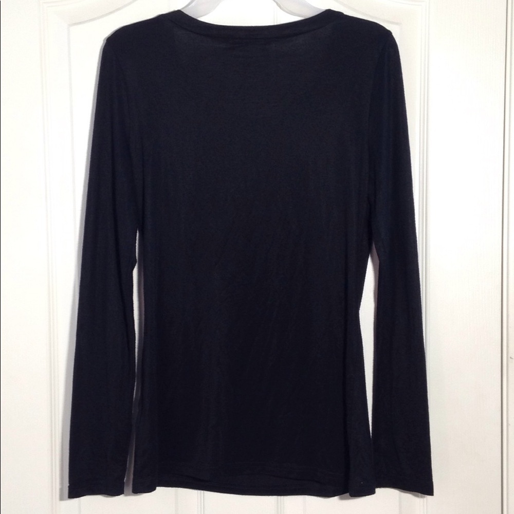 FINAL MARKDOWN Ladies' XXI Front-Beaded LS Black Top sp - Picture 5 of 5